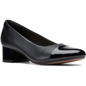 Clarks Marilyn Sara Pump Shoes Women's Size 7.5 Wide Black Leather Slip On